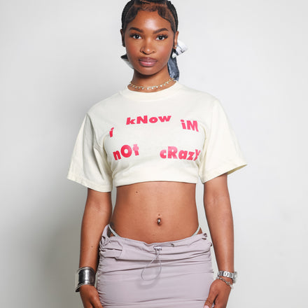 Cream "I Know I'm Not Crazy" Heavyweight Crop