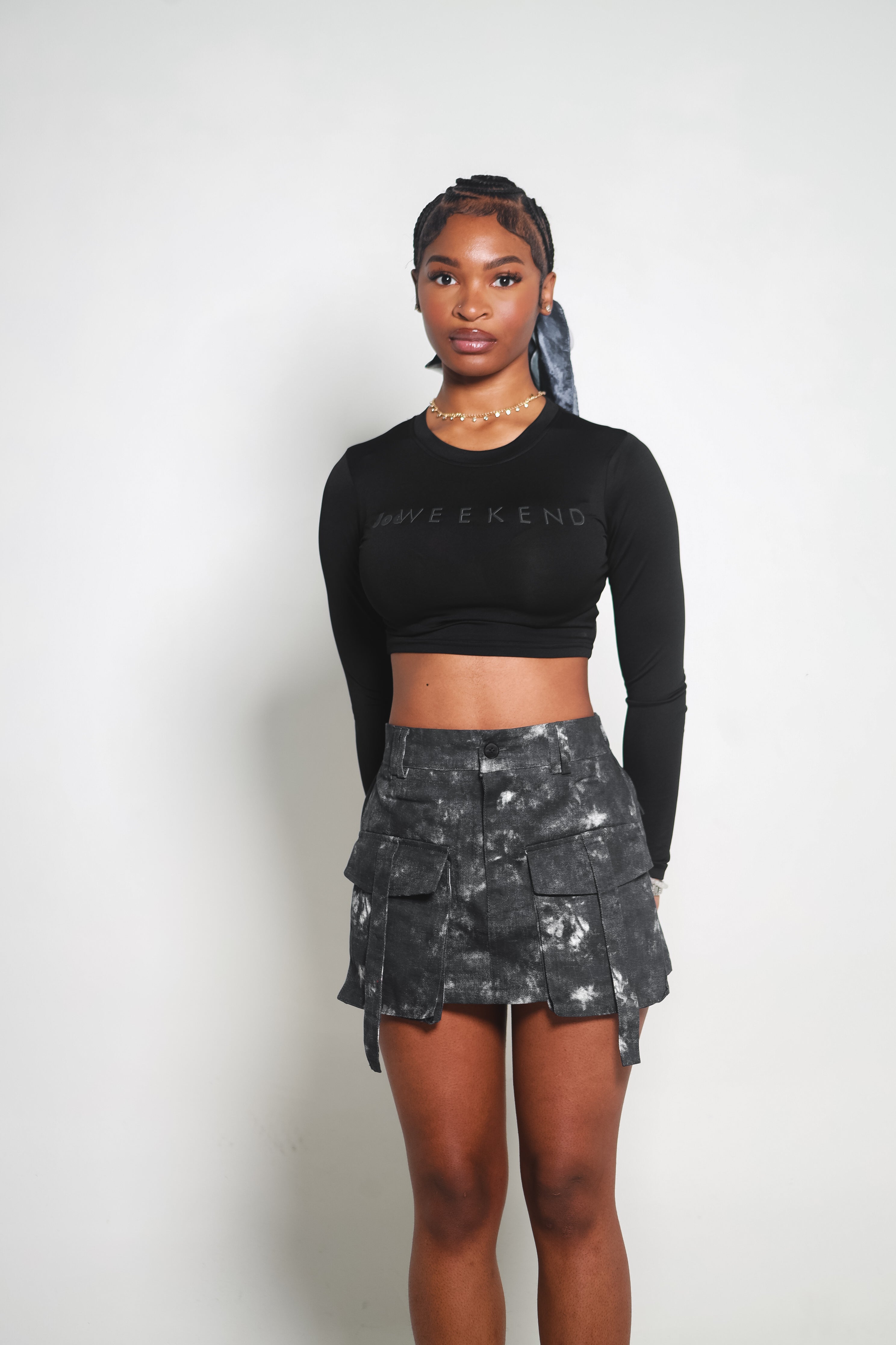 Joe WKND Black Long-Sleeve Crop Top